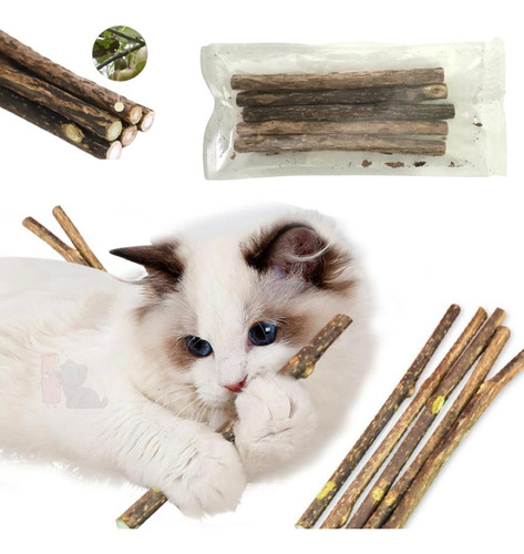 5 Unidades Matatabi Varas De Catnip Limpa Dentes Anti Stress