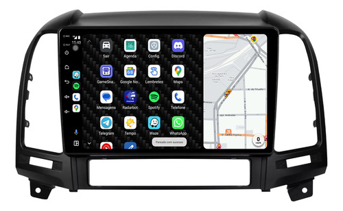 Multimidia Santa Fé 05/13 9p Android 13 Carplay 2gb 64gb