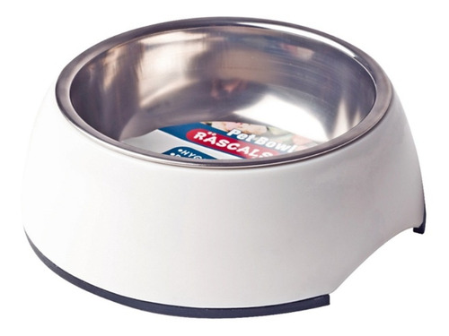 Comedero P/ Perro S 350ml Antideslizante Plástico Acero Inox