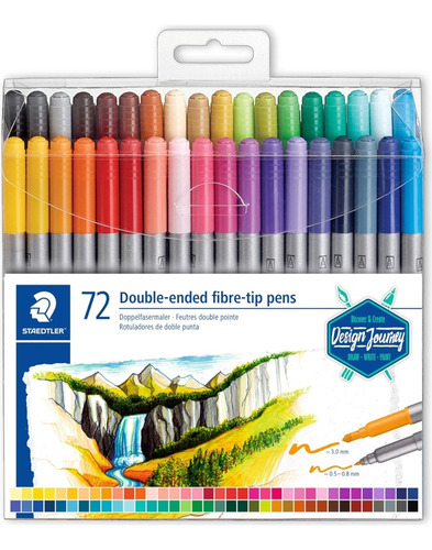 Staedtler 72 Rotuladores Plumon Marcador Doble Punta Twintip