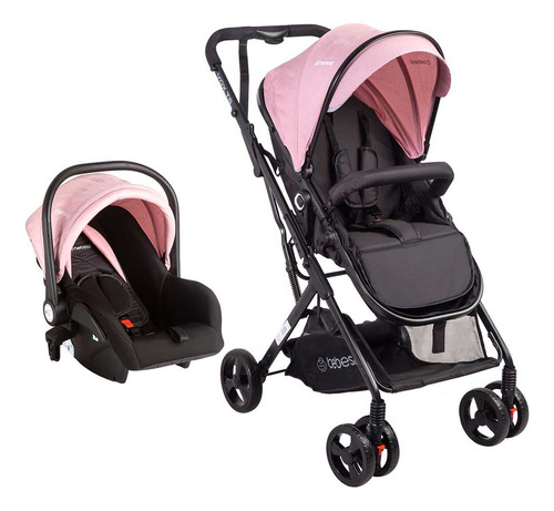 Coche Travel System Vox Bebesit Rosa Flaber