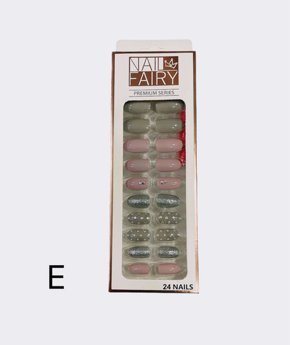 Imagen 6 de 6 de 24u Uñas Postiza Con Pegamento Nail Fairy Premium Series