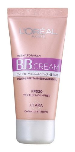 Bb Cream L'oréal Creme Milagroso Fps20 Claro 30ml Blz
