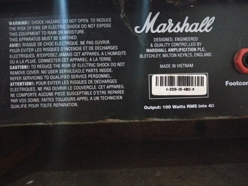 Cabezal Marshall Mg 100fx