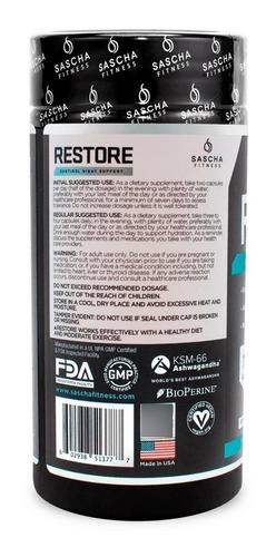 Imagen 4 de 4 de Sascha Fitness Restore 120 Capsulas Fit 9 Nocturno Fit9