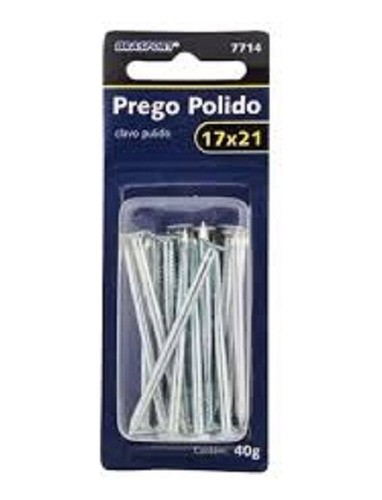 Prego Polido Encartelado 17 X 21 40g Brasfort +