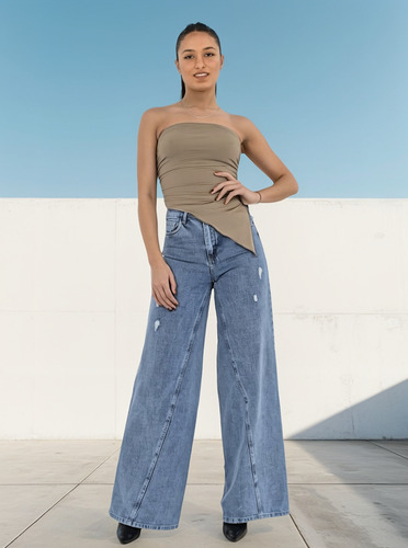 Jean Wide Leg Rígido Intervenido Dama Diva