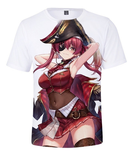 Camiseta Hololive Vtuber Houshou Marine Impreso 3d