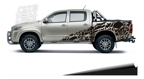 Calco Toyota Hilux Punisher Decoracion Calavera Laterales