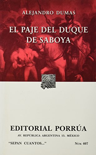 Libro El Paje Del Duque De Saboya  De Dumas Alejandro