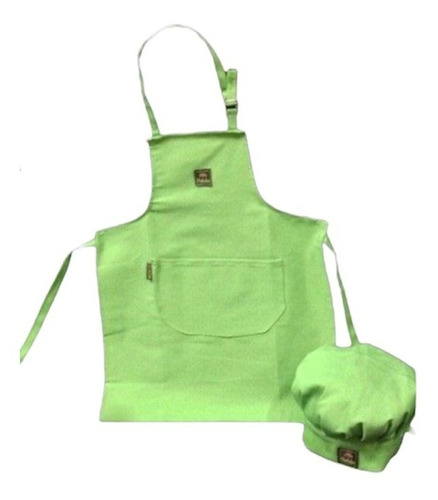 Delantal Cocina Chicos Infantil Lisos Varios Colores Y Gorro