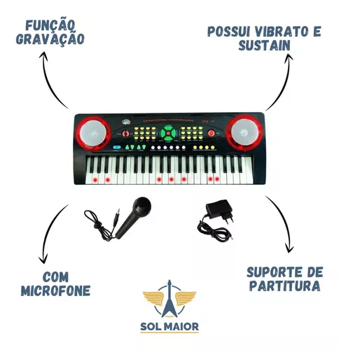 TECLADO INFANTIL CUSTOM COM MICROFONE CKKB 44 - Dat Som