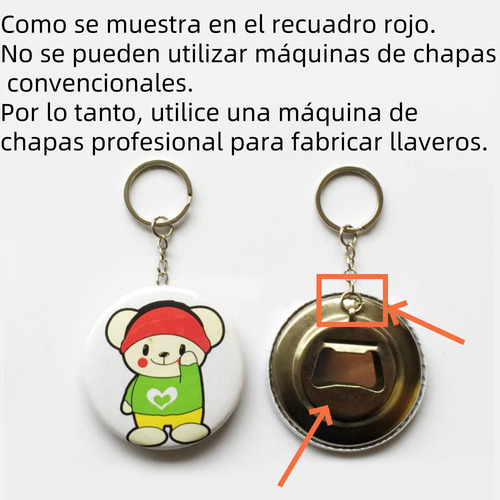 50 Pcs Llavero 58mm Chapita Destapador Metal Filimina Botón