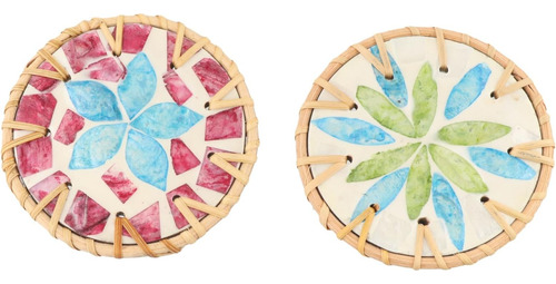 Posavasos Bohemios Decorativos 2 Uds., Posavasos De Concha D