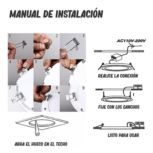 Imagen 5 de 5 de Panel Led 18w Luz Cálida De Incrustar X 5 Unidades