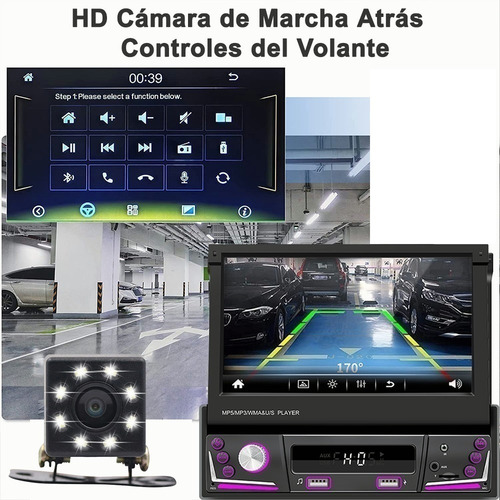 Autoestéreo 1 Din Bluetooth Retráctil 7 In Mirrorlink