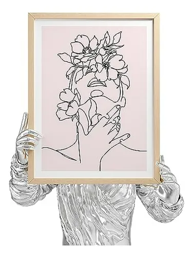 Cuadros Decorativos Rosa Y Gris Para Habitación Juvenil - Se