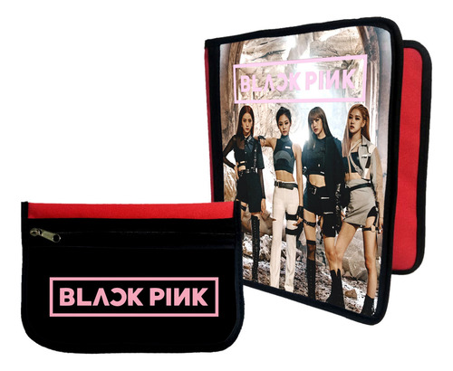 Combo Carpeta + Cartuchera Black Pink K-pop #330