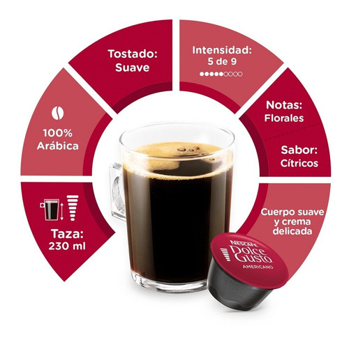 Imagen 2 de 10 de Cápsulas De Café Nescafé Dolce Gusto Americano