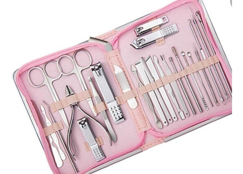 Imagen 5 de 5 de Set De Manicure Pedicure 26 Pcs Facial Con Su Estuche Acero