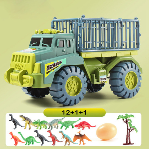 Imagen 5 de 8 de Juguetes De Portador De Dinosaurios Con 12 Piezas Verdes