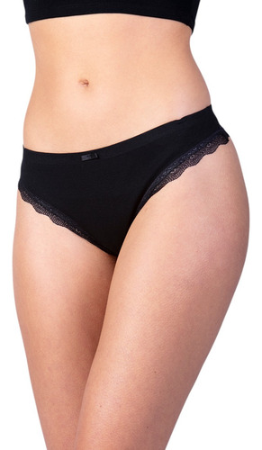 Colaless Mujer Calzón Algodón Cotton Rib Con Encaje Sexy