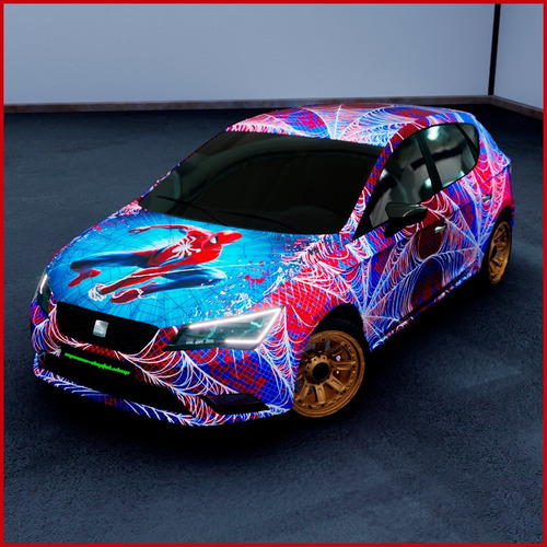 5 Metros Vinil Wrap Forrado Automotriz Spiderman Body Kit