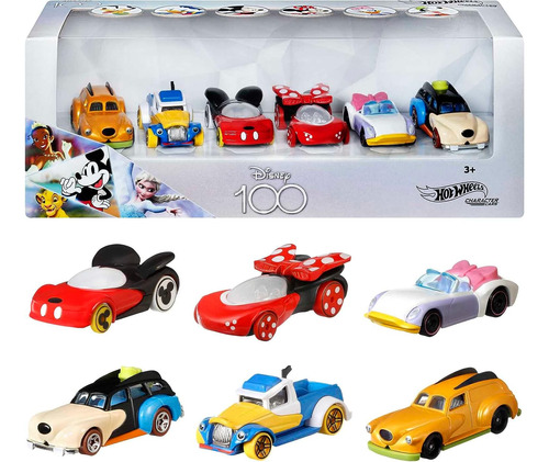 Hot Wheels Disney Character Cars, Paquete De 6, A Escala 1:6