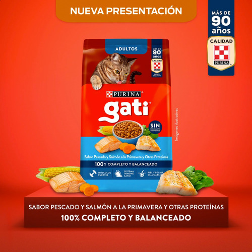 Alimento Gati Pescado Y Salmón X 15 Kg