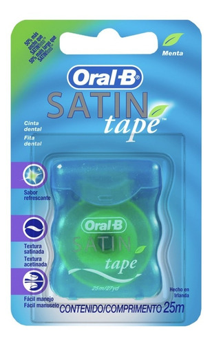 Hilo Cinta Dental Oral-b Satin Tape Menta 25 Metros