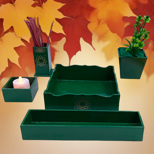 Tienda Kisha - Mini Altar Budista Verde Simple S/v. Agua