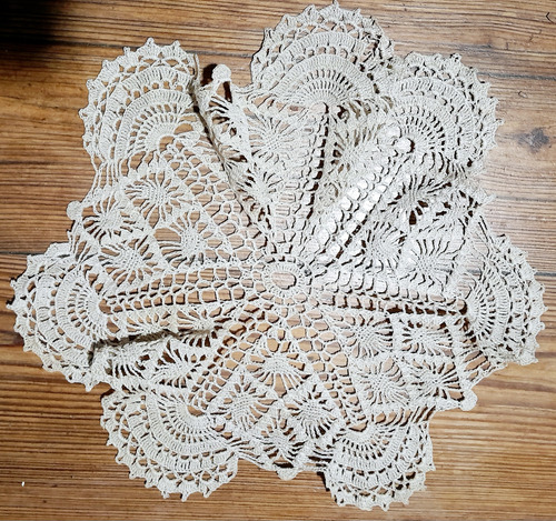 Carpeta Macrame Crochet Círcular Hilo Perfect Est. 7 Petalos