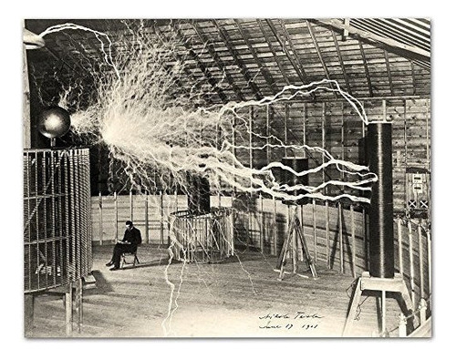 Poster La Fotografía Del Equipo Lightning De Nikola Tesla -