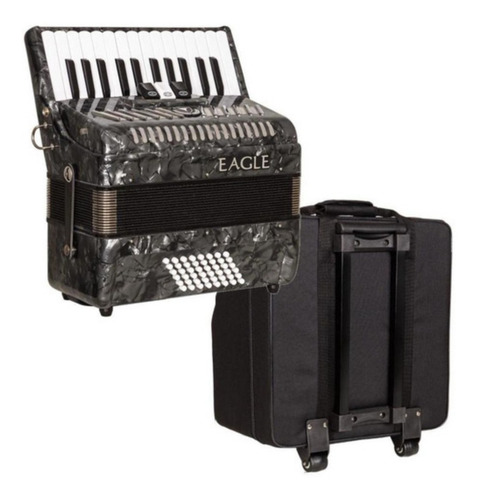 Acordeon Eagle Ega 0348 Pbk 48 Baixos 3 Registros + Bag