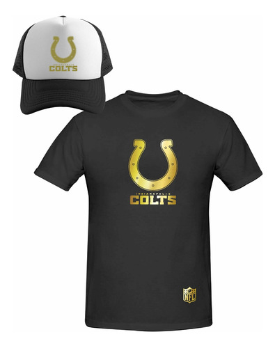 Kit Playera + Gorra Estilo Indianapolis Colts Nfl Gold