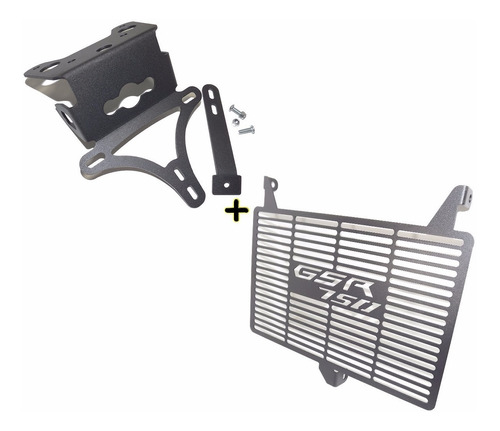 Kit Suporte De Placa + Protetor De Radiador Suzuki Gsr750
