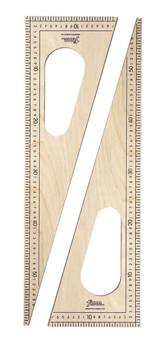 Escuadra Fime De Madera P/ Pizarron X 60 Cm. Sin Lustrar