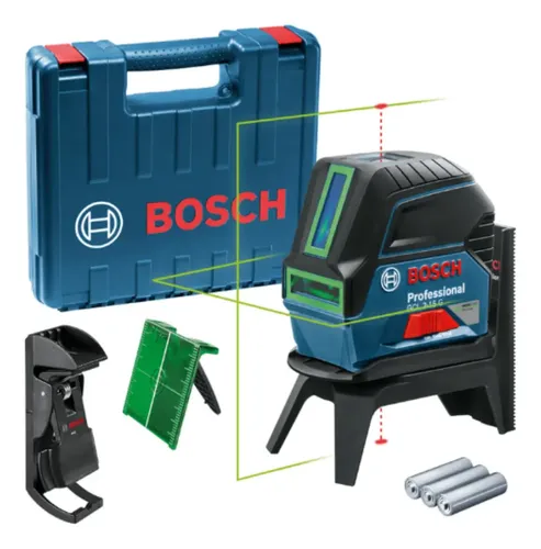 Nível a laser verde Bosch GCL 2-15 G 15m suporte e maleta