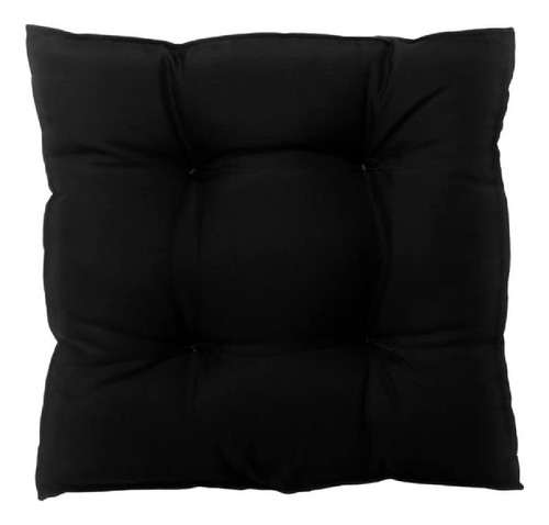 Assento Almofada Futon Para Cadeira 45x45cm - Preto