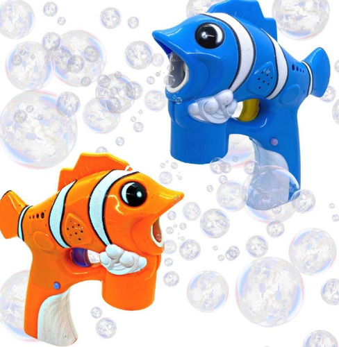 Burbujero Pistola De Burbujas Nemo Automatico Luces Sonido Color Azul