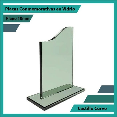 Recordatorios Trofeos En Vidrio Castillo Curvo Plano 10mm