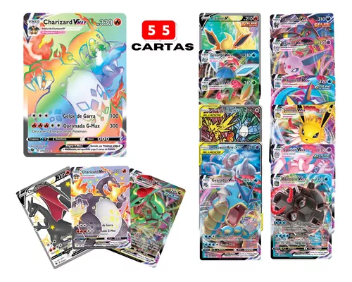 Kit Cartas Raras 6 Cartas Pokemon Charizard Vmax V Gx - R$ 49