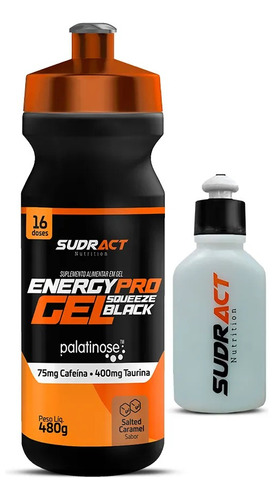 Energy Pro Gel Black Squeeze 480g - Sudract- Gel Energético Sabor Salted Caramelo