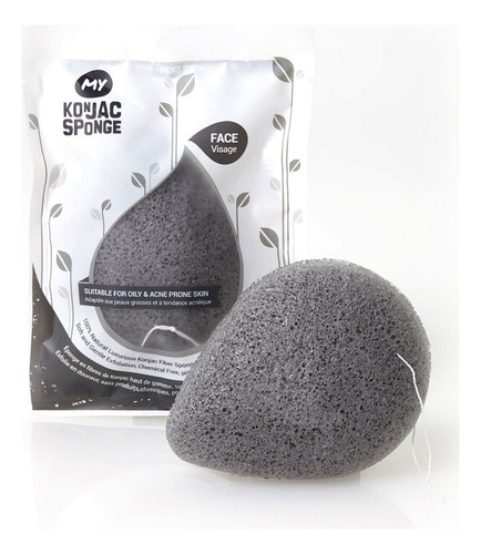 Esponja Facial Natural Coreana Con Carbon De Bambu Activo De