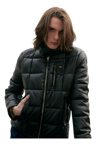 Chamarra Capitonada Para Hombre, Cuello Alto, Mod. 1097555