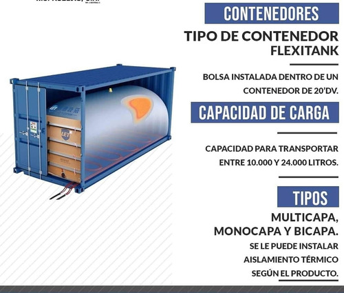 Bolsa Flexitank Para Contenedores Entre 10.000 Y 24.000 Lts.