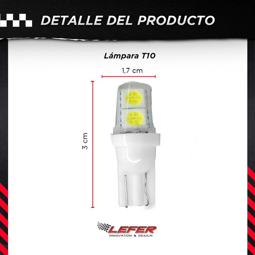 Imagen 3 de 8 de Led Posición T10 4w Siliconado Blanco Frío X 5 Unidades