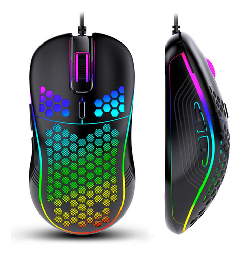 Mouse Gamer De Juego Ajustable 7,200 Dpi Con Luces Rgb