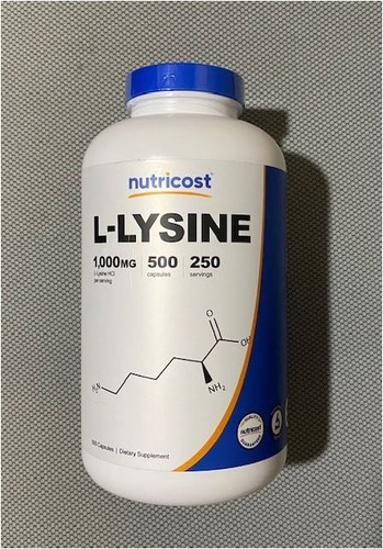 Original Nutricost L-lisina L-lysine 1000 Mg, 500cap, 250ser