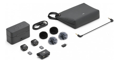 Microfone Dji Mic Mini (2 Tx + 1 Rx + Charging Case) Cor Preto